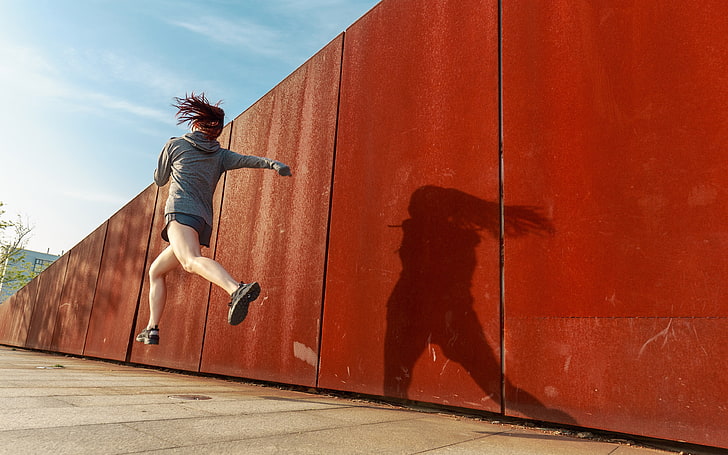 Morning beautiful girl outdoor running photo, HD wallpaper