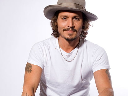 Johnny Depp, kändisar, man, mogna, svarta ögon, leende, Johnny Depp, kändisar, man, mogen, svarta ögon, leende, HD tapet HD wallpaper