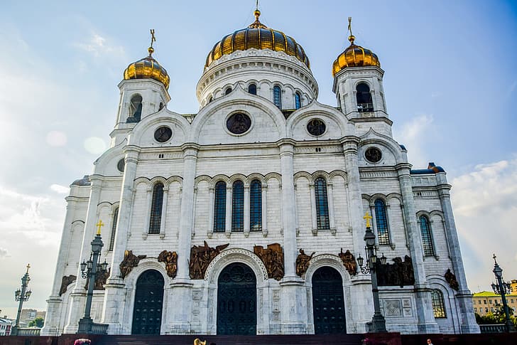 paesaggio, Mosca, architettura, La buona va chiesa cristiana del Salvatore, Sfondo HD