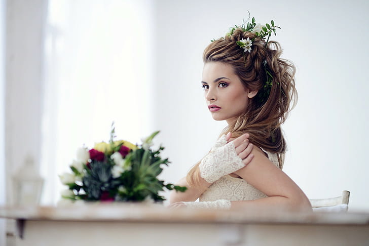 wanita, model, pengantin, Wallpaper HD