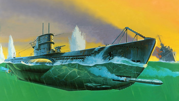 Buques de guerra, submarino, submarino alemán U-99, Fondo de pantalla HD