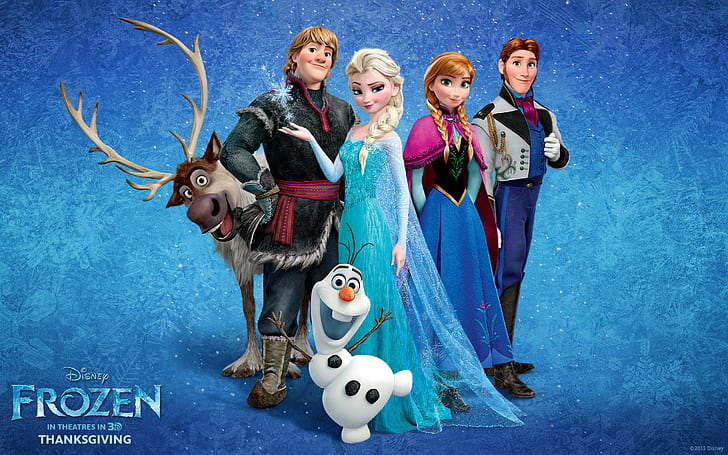 Film, Frozen, Anna (Frozen), Arendelle, Elsa (Frozen), Frozen (Movie), Hans (Frozen), Kristoff (Frozen), Olaf (Frozen), Snow, Sven (Frozen), Fond d'écran HD