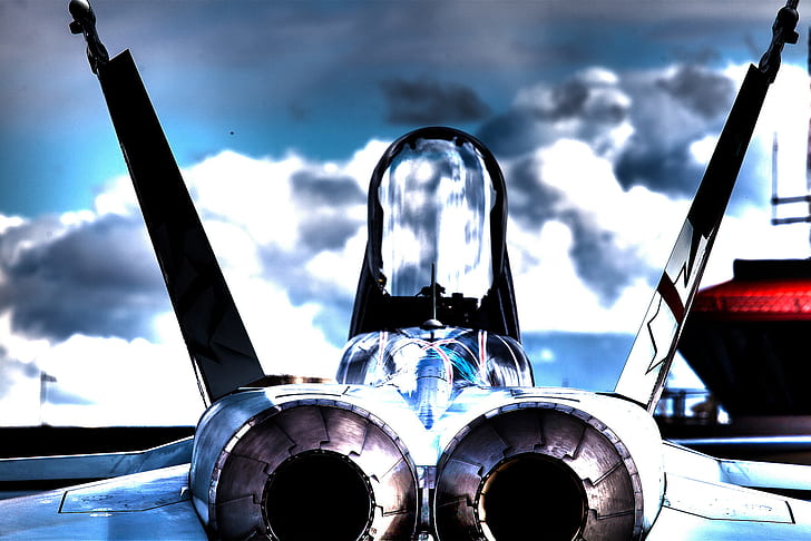 HDR, fighter, cabin, Hornet, McDonnell Douglas, CF-18, HD wallpaper