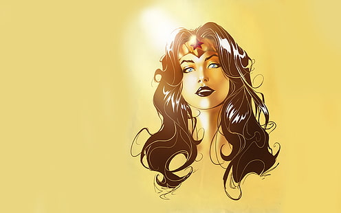 Yellow Wonder Woman HD, wonder woman graphics portrait, kartun / komik, kuning, wanita, heran, Wallpaper HD HD wallpaper