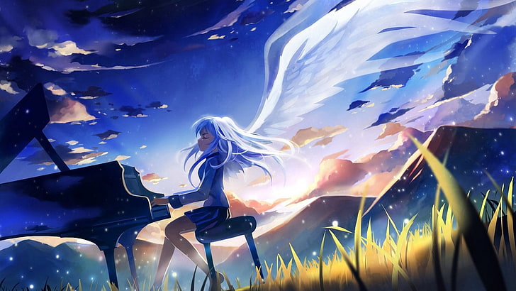 ilustração de personagem de anime feminino, anime, batidas de anjo !, batidas de anjo, kanade tachibana, HD papel de parede