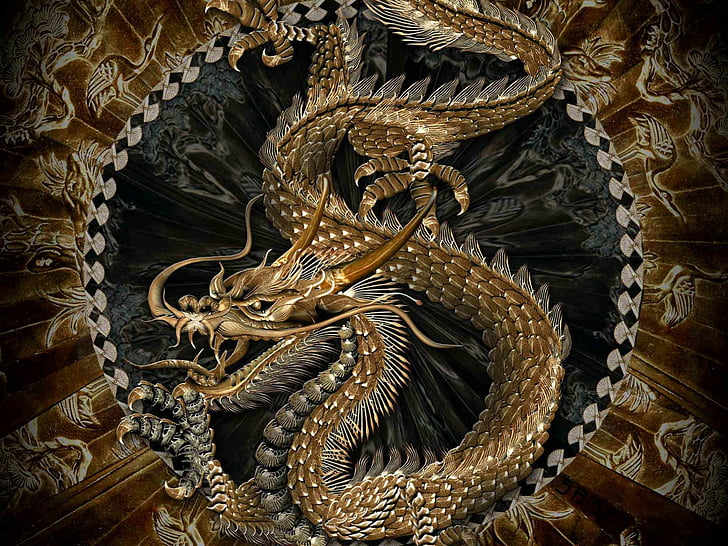 art, asian, dragons, fantasy, oriental, HD wallpaper