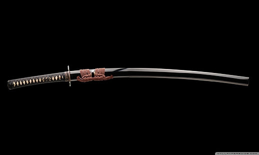 svart katana fodral, svärd, katana, svart bakgrund, HD tapet HD wallpaper