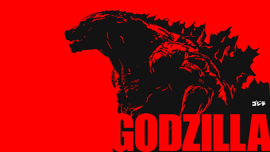 Godzilla, artwork, movies, red, HD wallpaper HD wallpaper