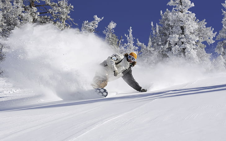 Snowboard, sports, snow flying, Snowboard, Sports, Snow, Flying, Fond d'écran HD