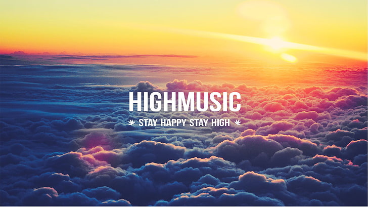 Texte High Musics, Highmusic, nuages, heureux, Fond d'écran HD