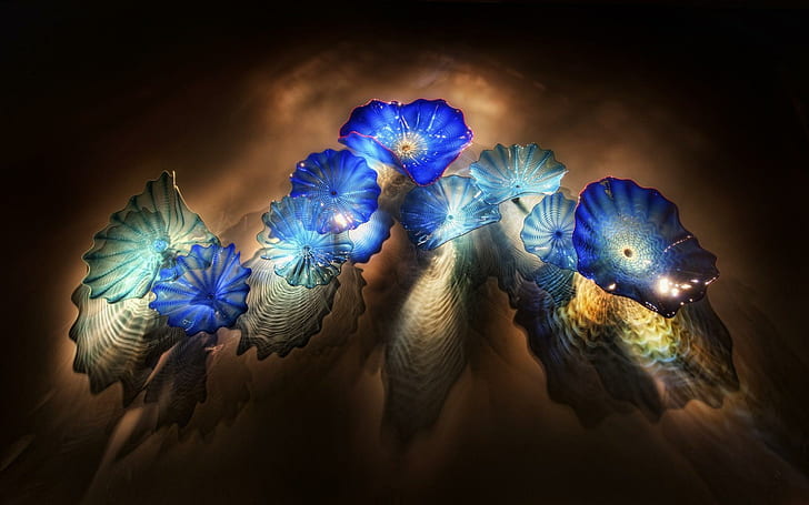 Flores de mar 3d, 3d, flores, 3d y abstracto, Fondo de pantalla HD