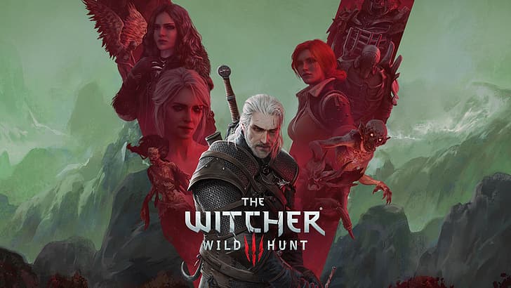 The Witcher, The Witcher 3: Wild Hunt, Geralt of Rivia, Cirilla Fiona Elen Riannon, Ciri, Triss Merigold, Yennefer จาก Vengerberg, The Witcher (ละครโทรทัศน์), วอลล์เปเปอร์ HD