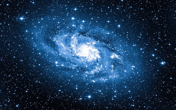 milchstraße tapete, blau, sterne, galaxie, HD-Hintergrundbild