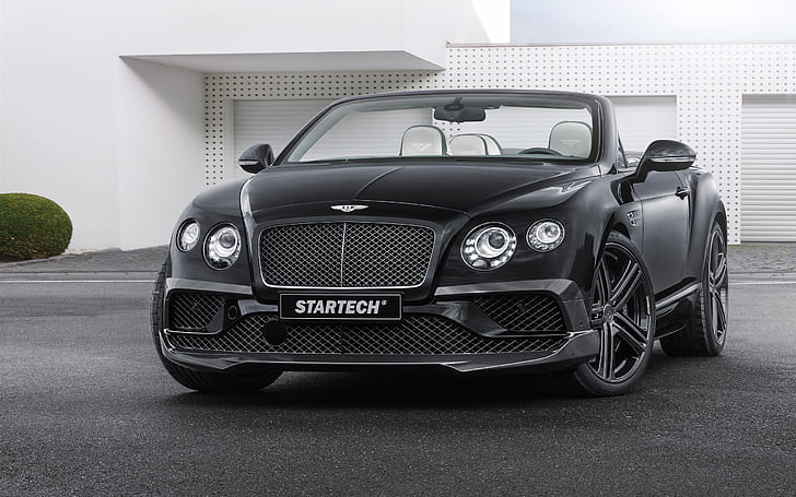 2015, Startech Bentley Continental, vista frontal do carro preto, 2015, Startech, Bentley, Continental, Preto, Carro, Frente, Vista, HD papel de parede