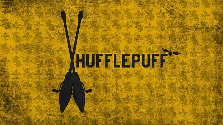 Harry Potter, Broom, Hufflepuff, HD wallpaper