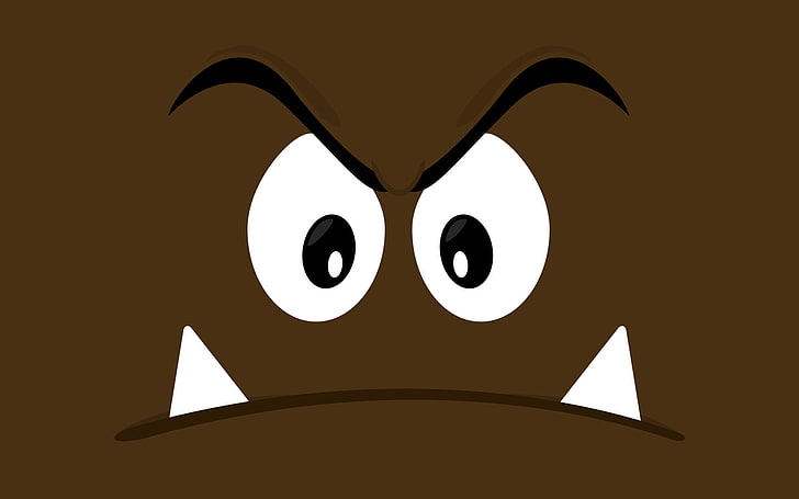 Ilustración de personaje de dibujos animados marrón, ojos, dientes, cara,  Fondo de pantalla HD | Wallpaperbetter