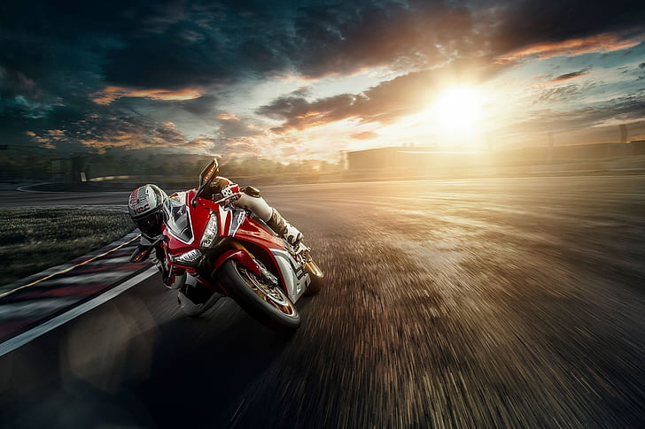 Rennen, Motorradrennen, Fahrrad, Honda, Motorrad, HD-Hintergrundbild