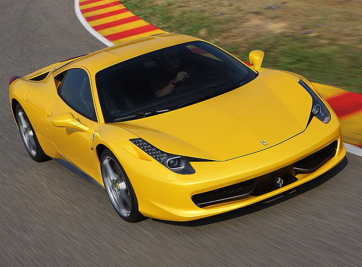 Yellow Ferrari 458 Italia   Front Angle, yellow coupe, Cars, Ferrari, supercar, ferrari 458 italia, yellow ferrari, yellow ferrari 458 italia, HD wallpaper