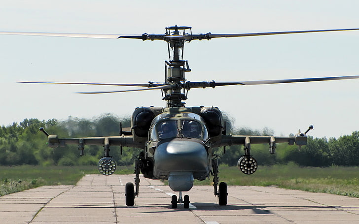 grå helikopter, flygplan, militär, helikoptrar, kamov ka-52, HD tapet