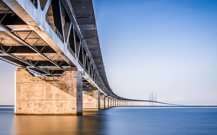 jembatan laut langit arsitektur jembatan oresund, Wallpaper HD