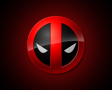 круглый красный и черный логотип, Дэдпул, HD обои HD wallpaper