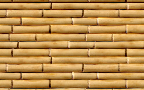 ladrillo de pared marrón, bambú, vertical, madera, Fondo de pantalla HD HD wallpaper