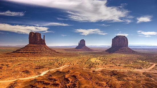 الصحراء ، وادي النصب ، يوتا ، الولايات المتحدة الأمريكية ، الولايات المتحدة ، السماء ، السماء ، أريزونا ، الحجر الرملي ، المناظر الطبيعية، خلفية HD HD wallpaper