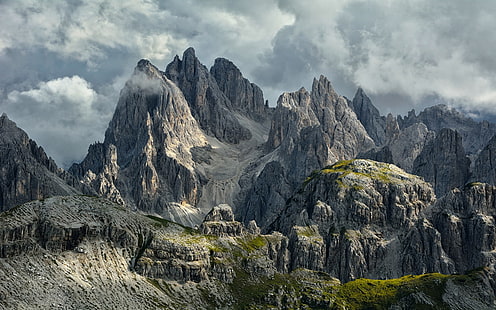 przyroda, krajobraz, Dolomity (góry), Włochy, chmury, lato, Alpy, Tapety HD HD wallpaper