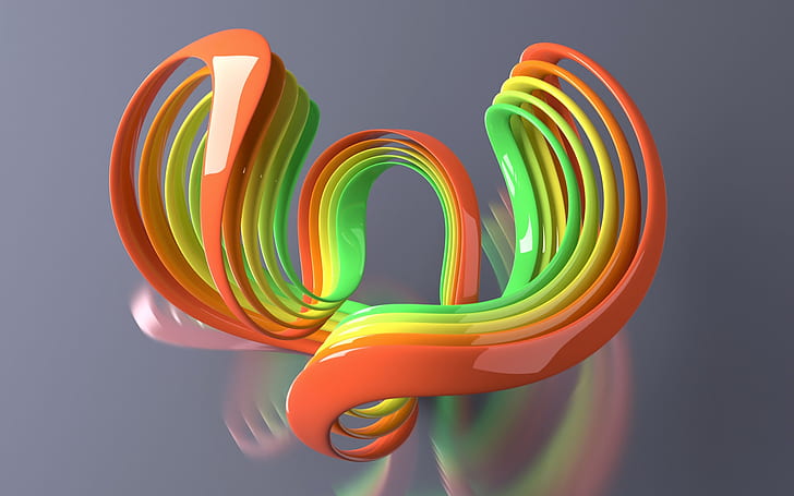 Colorful 3D curve, 3D, Colorful, Curve, HD wallpaper