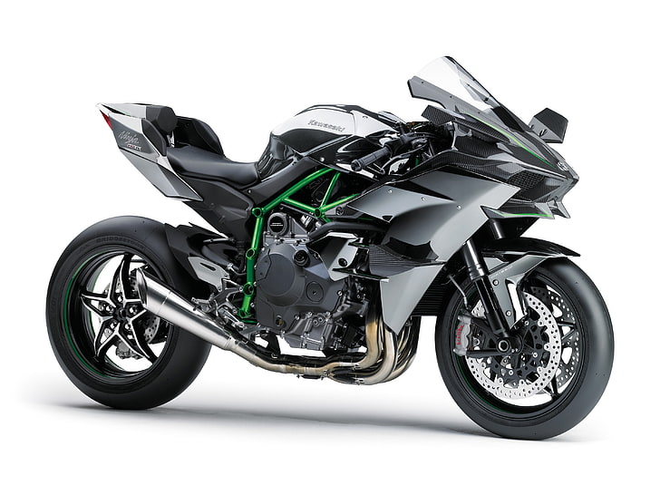 Kawasaki Ninja H2, Silber, Seitenansicht, Motorrad, Fahrzeug, HD-Hintergrundbild