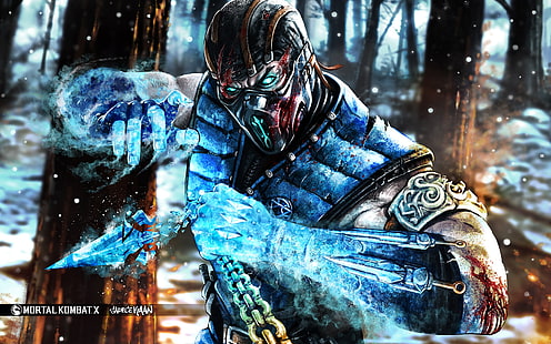 Mortal Kombat X Subzero, tödlicher Kombat X Subzero, kämpfend, HD-Hintergrundbild HD wallpaper