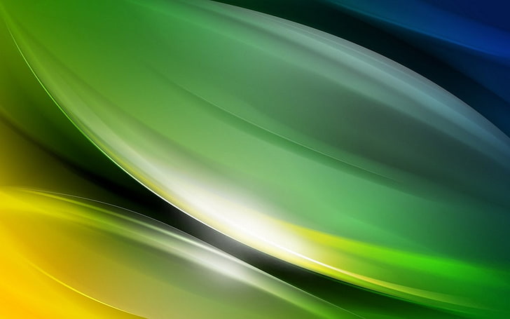 illustrazione verde e gialla, astratto, forme, Sfondo HD