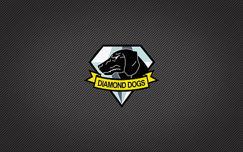 メタルギアソリッド、ブラック、ダイアモンド、犬、ロゴ、メタルギアソリッドV：ファントムペイン、ミニマリスト、ビデオゲーム、 HDデスクトップの壁紙 HD wallpaper