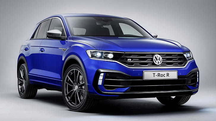 Volkswagen, Volkswagen T-Roc R-Line, Blue Car, Car, Crossover Car, SUV, Subcompact Car, HD wallpaper
