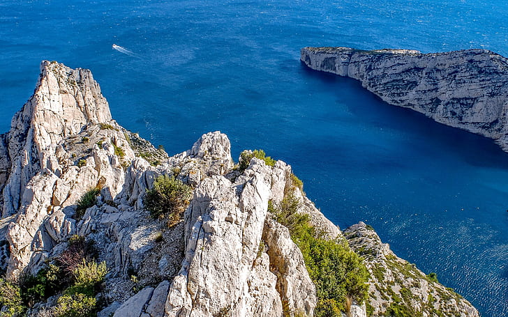 marseille, france backgrounds, cliff, sea, Download 3840x2400 Marseille, HD wallpaper