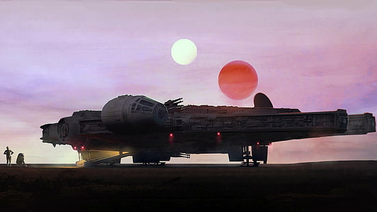 Star Wars, C-3PO, Millennium Falcon, R2-D2, Pesawat Luar Angkasa, Wallpaper HD HD wallpaper