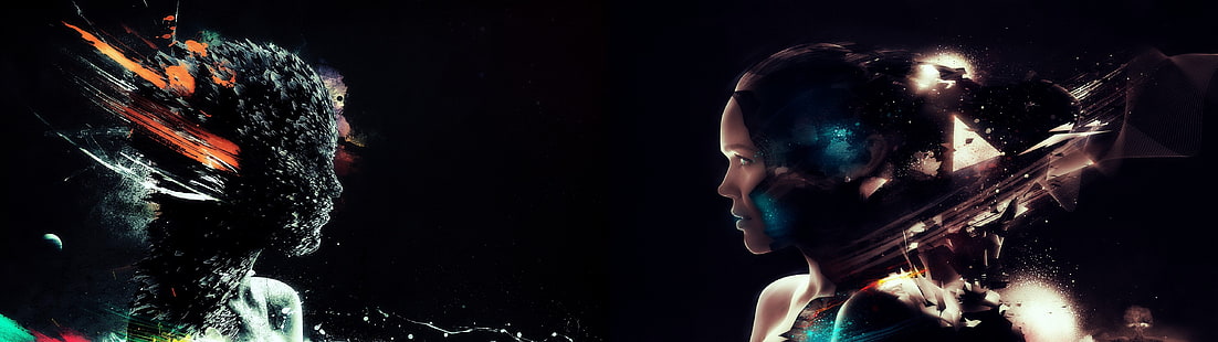 цифровое искусство, лицо, профиль, женщины, HD обои HD wallpaper