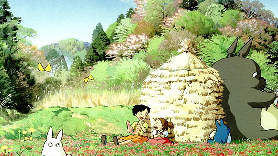 Ilustração do Meu Vizinho Totoro, Studio Ghibli, Meu Vizinho Totoro, Totoro, HD papel de parede HD wallpaper