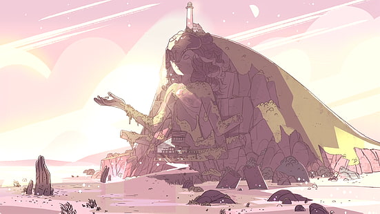 ilustração da montanha de buda, universo Steven, desenhos animados, HD papel de parede HD wallpaper
