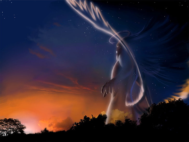 angel illustration, Fantasy, Angel, Demon, HD wallpaper