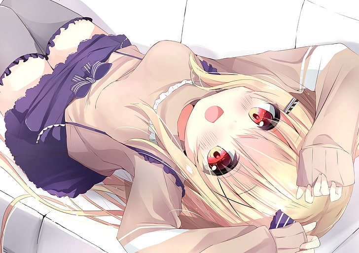 shugaten - shugarfull tempering, chocolat neige, blonde, red eyes, visual novel, Anime, HD wallpaper