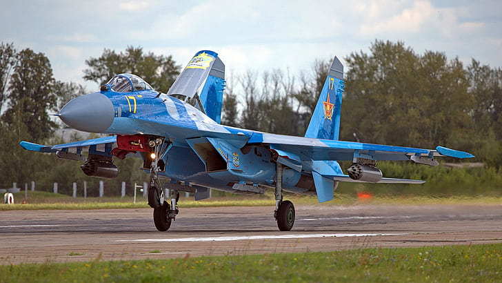 Su-27, Sukhoi, Jäger der vierten Generation, Luftwaffe Kasachstan, sowjetisch-russischer Allwetterjäger, HD-Hintergrundbild