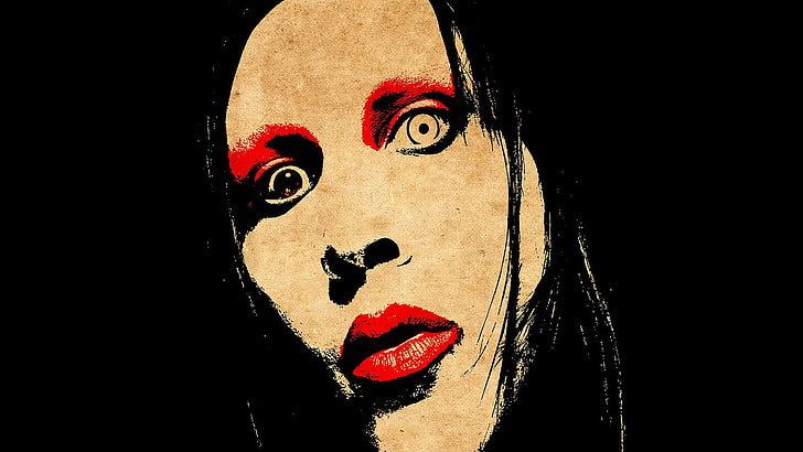 metal, Marilyn Manson, música, face, shock rock, HD papel de parede