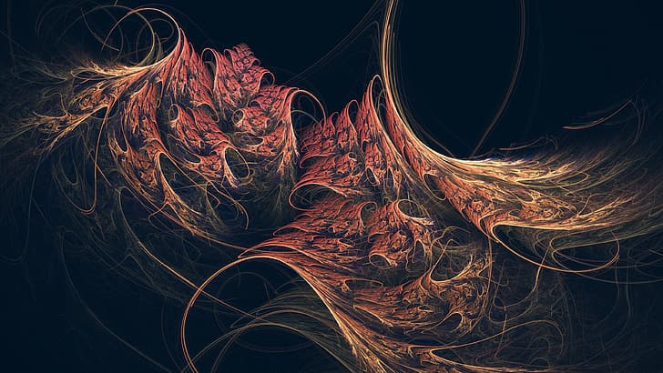 abstract, fractal, digital art, artwork, dark background, HD wallpaper