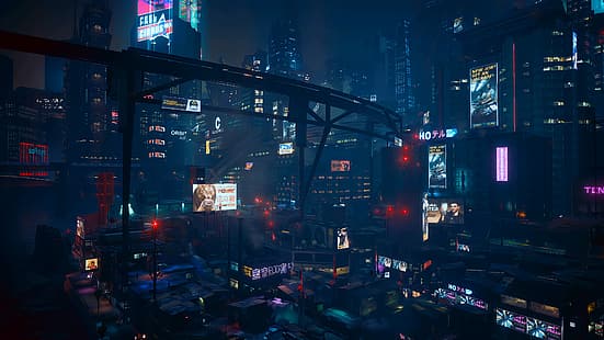 Cyberpunk 2077, cyberpunk, videospel, Videospellandskap, skärmdump, HD tapet HD wallpaper
