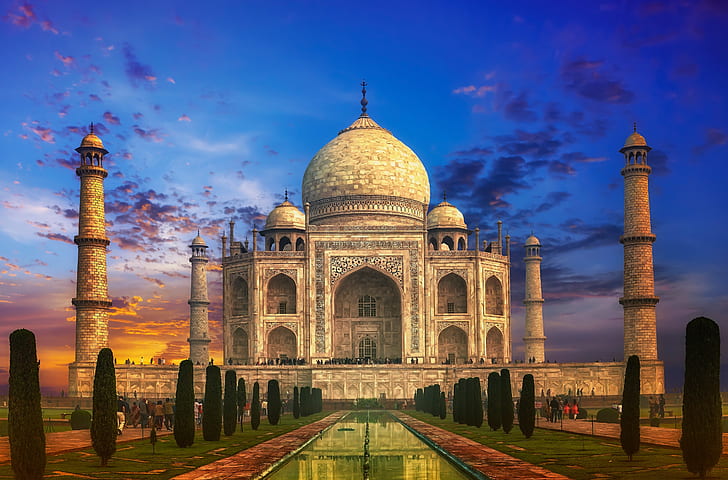 Castillo, India, monumento, templo, Taj Mahal, El Taj Mahal, Agra, casstle, Uttar, Pradesh, Fondo de pantalla HD
