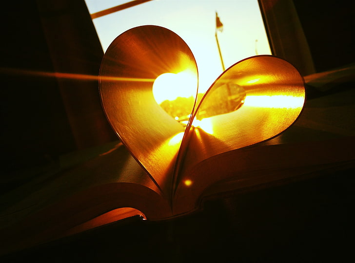 Good Morning Love, Love, Sunshine, Heart, Golden, Book, Files, HD wallpaper