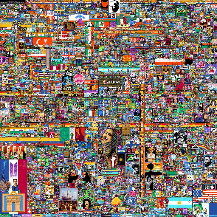 pixelwar, reddit place, reddit, HD wallpaper