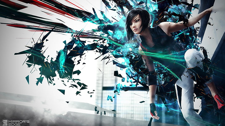 papel de parede de personagem de anime feminino, Mirror's Edge, abstrato, Faith Connors, videogames, Video Game Art, HD papel de parede