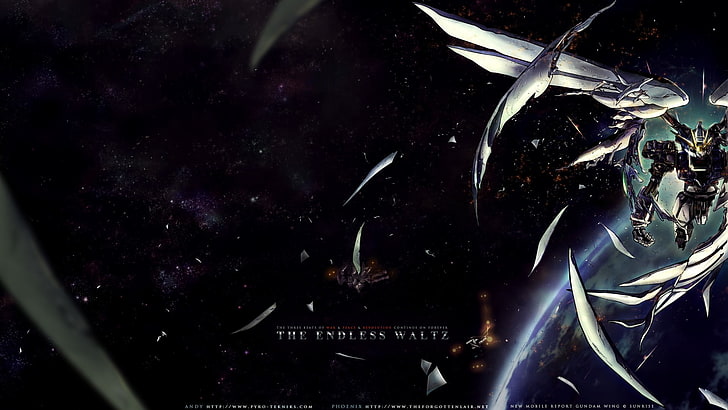 A ilustração Valsa sem fim, Gundam, Asa de Gundam, Asa móvel de Gundam, Asa móvel de Gundam: Valsa sem fim, mech, anime, HD papel de parede
